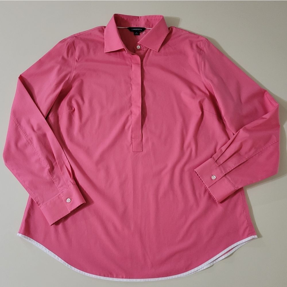 Lands' End Women's Coral Long Sleeve Tunic Blouse